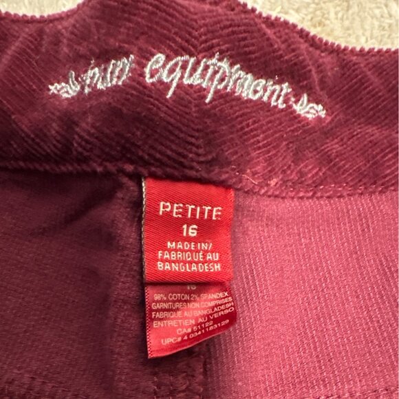 Bum Equipment Ladies Corduroy Jeans In Burgundy Size 16 Petite - Picture 5 of 9
